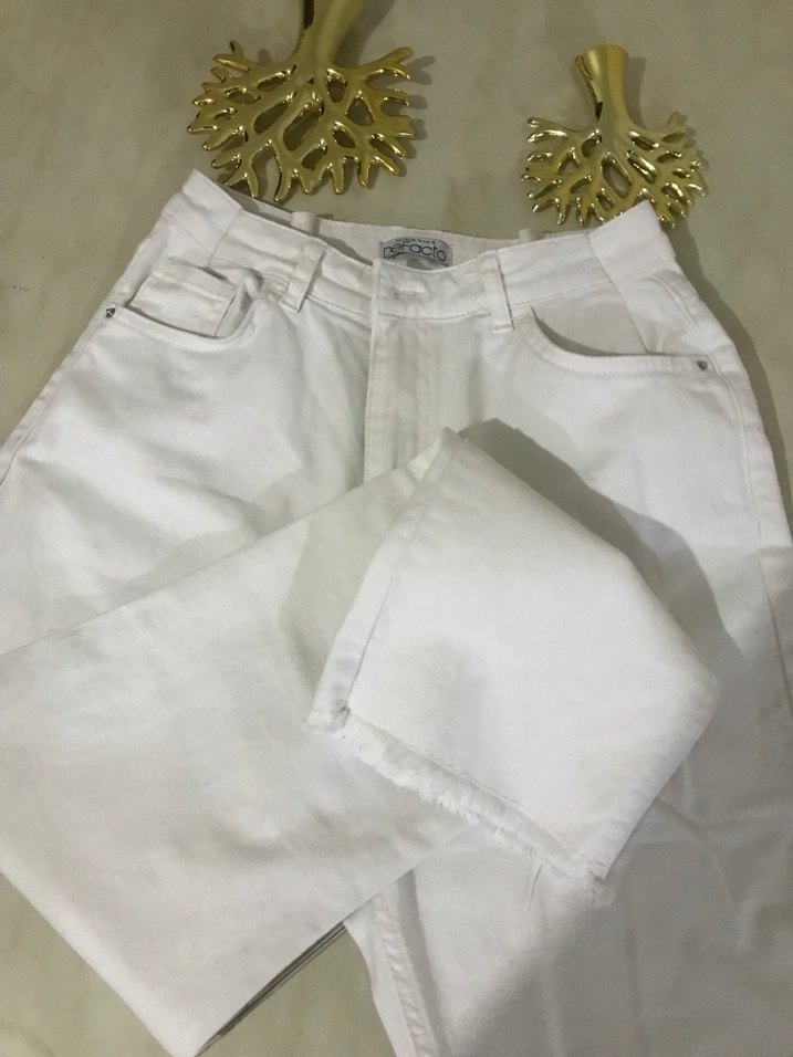 Beyaz Kadın Regular Fit Pamuklu Jean - Görsel 3