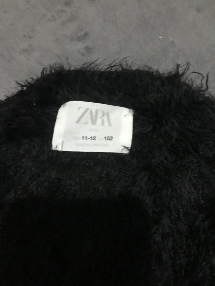 Siyah Yünlü Tüylü Çocuk Kazak - Görsel 3