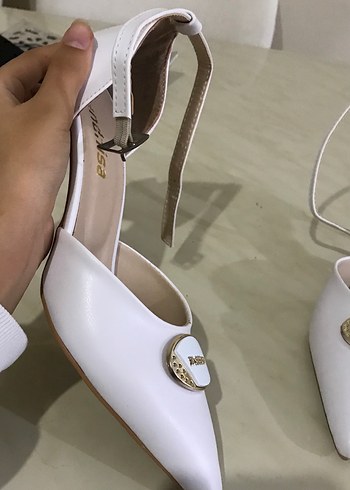 Beyaz Stiletto Topuklu Kadın Abiye Ayakkabı - Görsel 6
