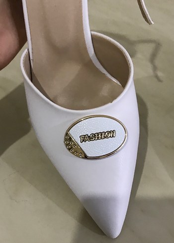 Beyaz Stiletto Topuklu Kadın Abiye Ayakkabı - Görsel 5