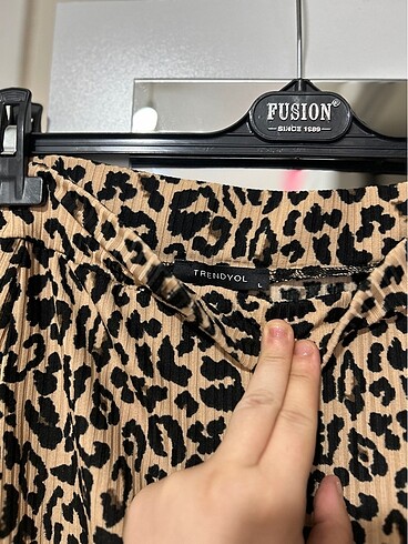 l Beden kahverengi Renk MİNİ LEOPAR ETEK