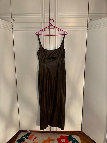 Bershka deri elbise