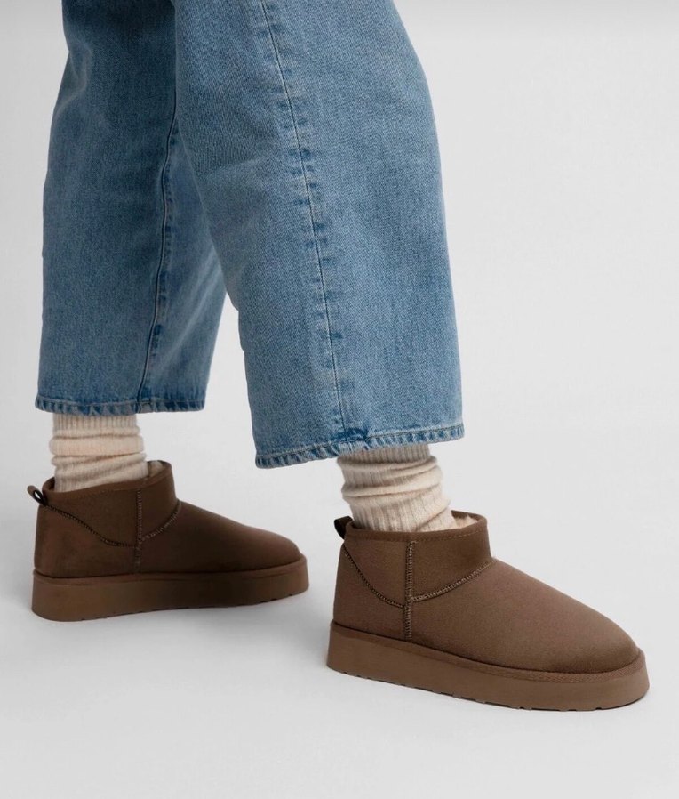 Bej Süet Kürklü Kadın Dolgu Topuk Bot - Görsel 2