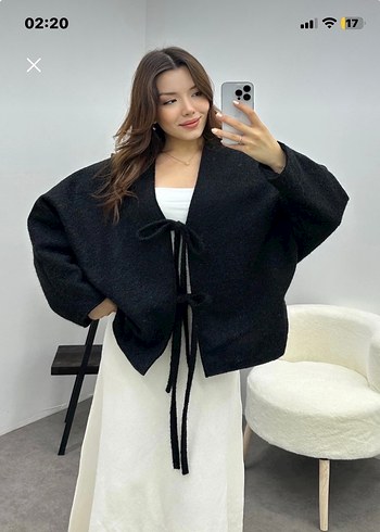 Siyah Midi Kadın Salaş Kaban - Görsel 2