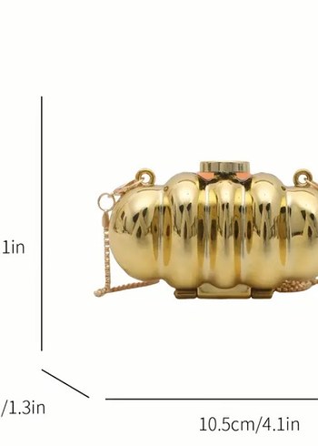 Gümüş Zincir Detaylı Metal Kadın Portföy Çanta - Görsel 6