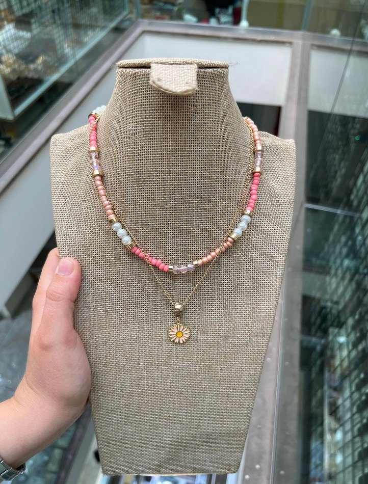 Boncuklu Bohem Midi Kolye Altın - Görsel 4