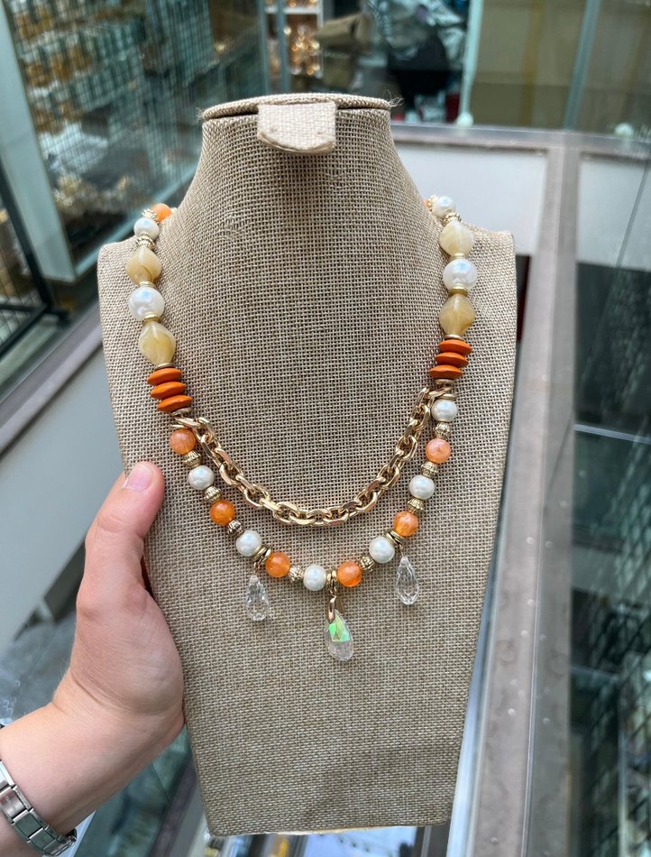 Boncuklu Bohem Midi Kolye Altın - Görsel 2