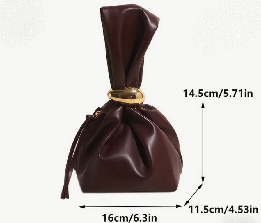 Krem Deri Tokalı Kadın Çanta - Görsel 4