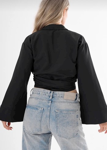 Yandan bağlamalı gömlek - Görsel 3