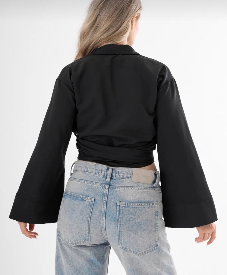 Yandan bağlamalı gömlek - Görsel 3