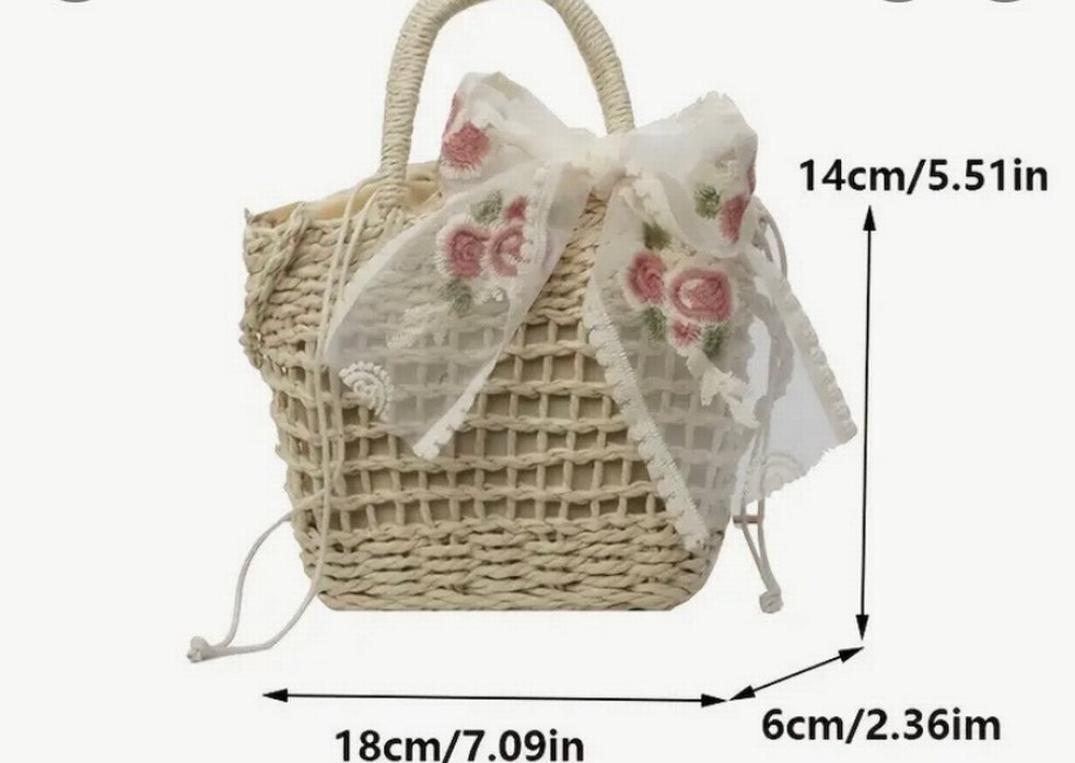 Koyu hasır çanta - Görsel 3