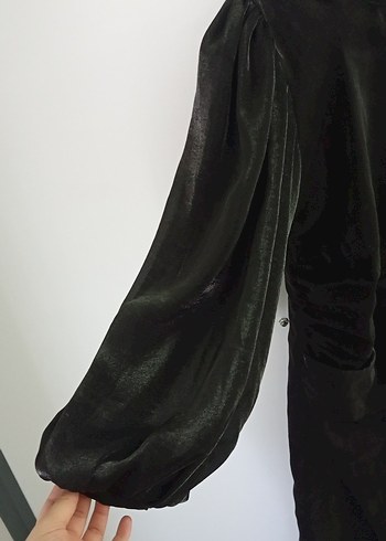 Uzun Kollu Siyah Gotik Kadın Elbisesi - Görsel 2