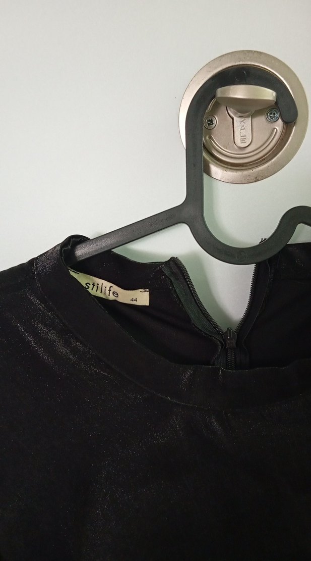 Uzun Kollu Siyah Gotik Kadın Elbisesi - Görsel 4