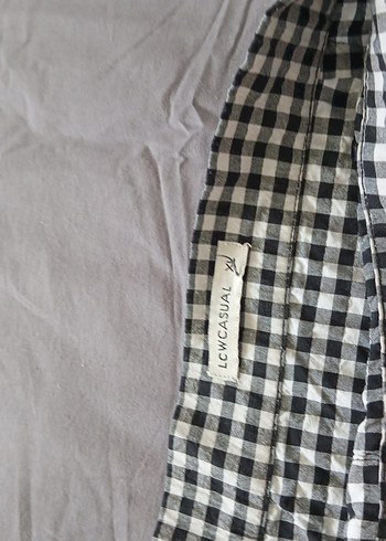 Gri Beyaz Kareli Midi Etek - Görsel 4