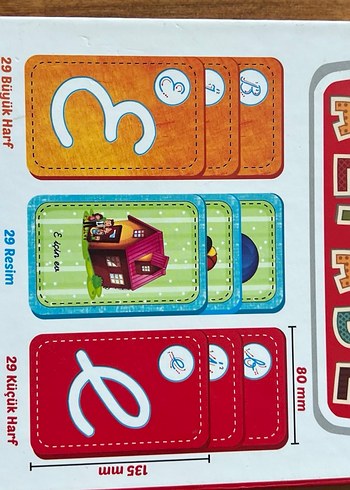 Renkli Okul Öncesi Alfabe Kartları - Görsel 4