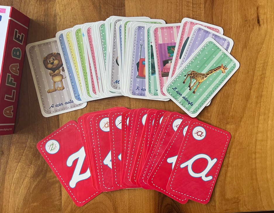 Renkli Okul Öncesi Alfabe Kartları - Görsel 5