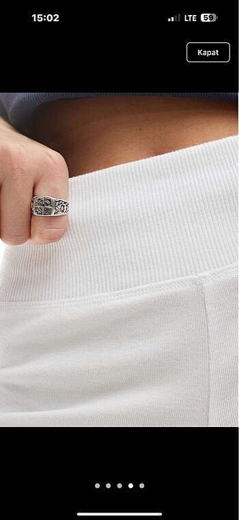 Bershka orj marka beyaz pantalon - Görsel 4