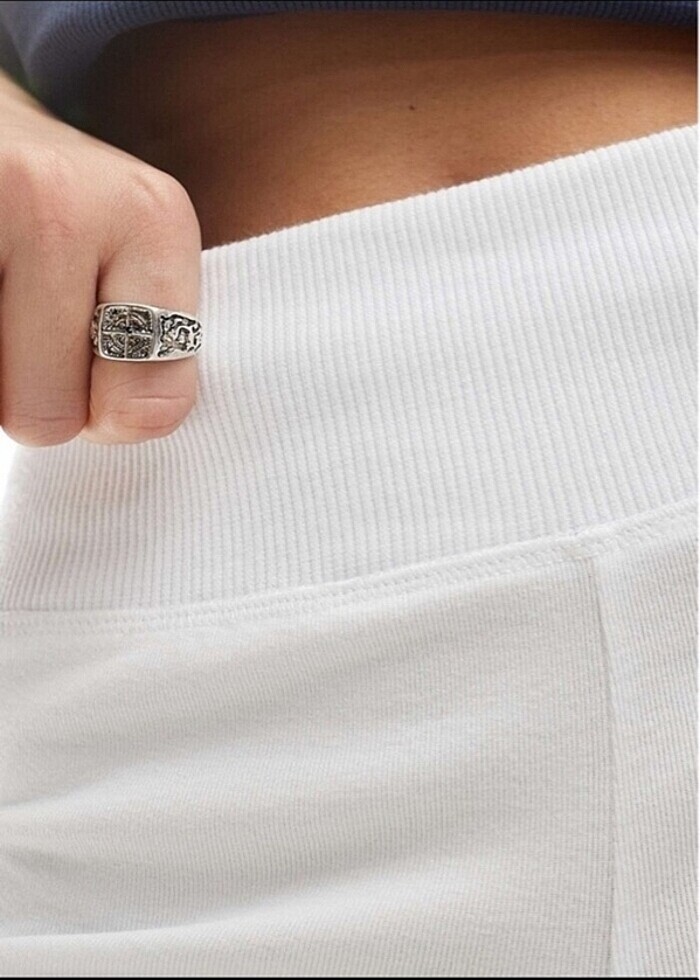 Bershka orj marka beyaz pantalon - Görsel 4