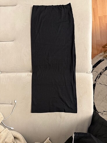 Bershka orj marka midi beli lastikli yırtmaçlı etek