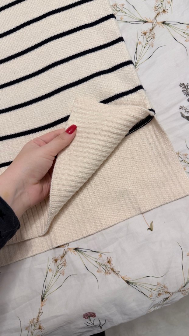 Uzun Kollu Çizgili Triko Kazak Zara - Görsel 2