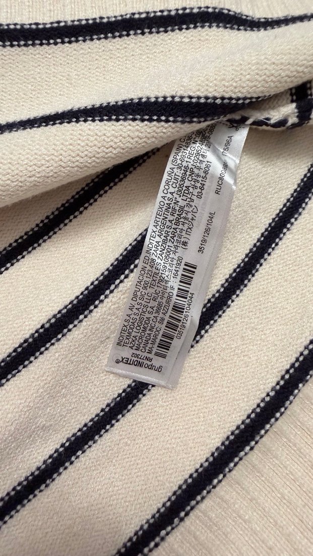Uzun Kollu Çizgili Triko Kazak Zara - Görsel 4