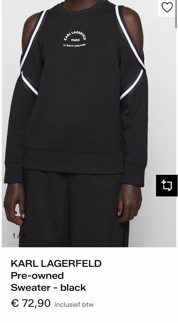 Orijinal Karl Lagerfeld sweatshirt. Açık omuz - Görsel 2