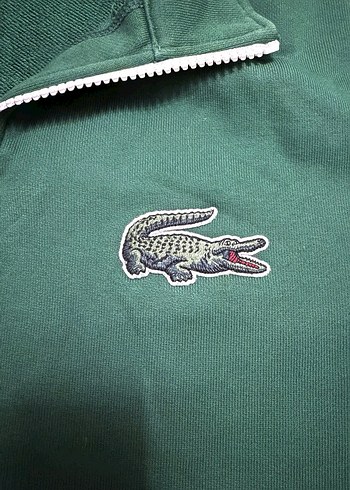 Lacoste Yeşil Yarım Fermuarlı Sweatshirt orijinal ürün Unisex - Görsel 3