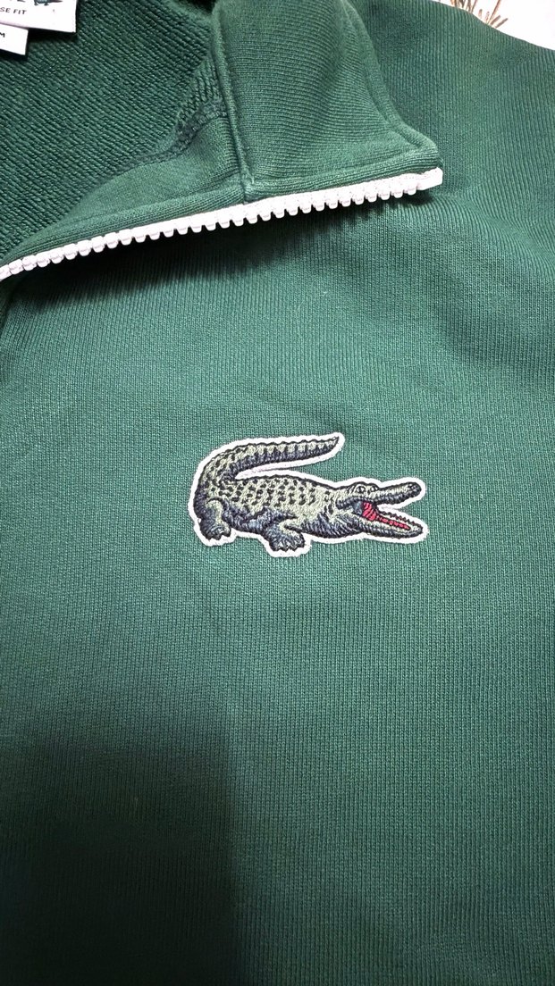 Lacoste Yeşil Yarım Fermuarlı Sweatshirt orijinal ürün Unisex - Görsel 3