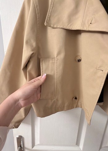 Bej Düğmeli Deri Kadın Ceket - Görsel 3