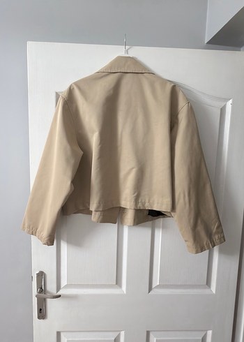 Bej Düğmeli Deri Kadın Ceket - Görsel 5