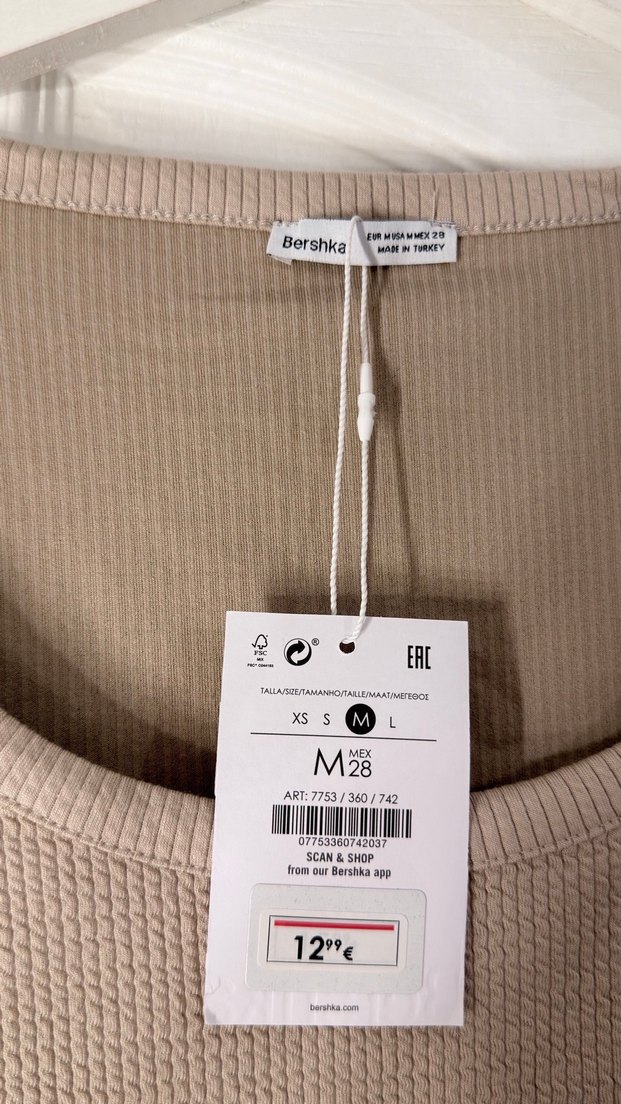 Bershka Bej Uzun Kollu Kadın Triko - Görsel 2