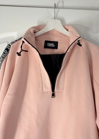 Pembe Yarım Fermuarlı Kadın Sweatshirt Karl Legerfeld - Görsel 2