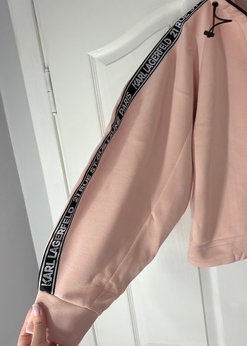 Pembe Yarım Fermuarlı Kadın Sweatshirt Karl Legerfeld - Görsel 4