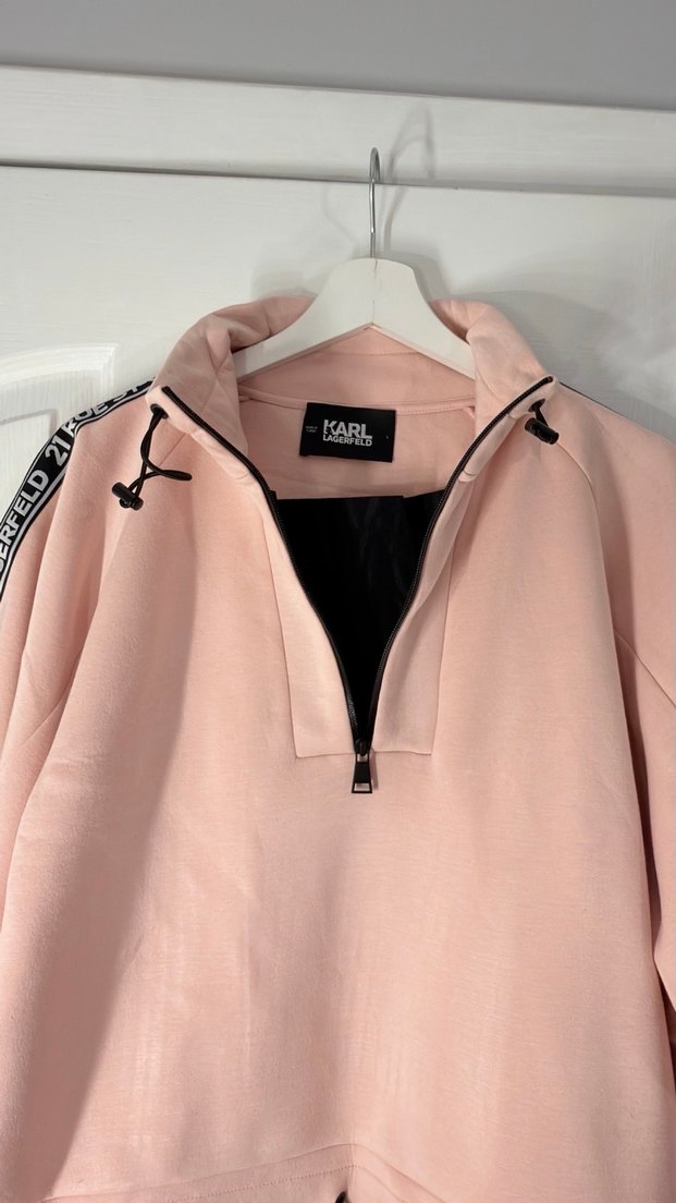 Pembe Yarım Fermuarlı Kadın Sweatshirt Karl Legerfeld - Görsel 2