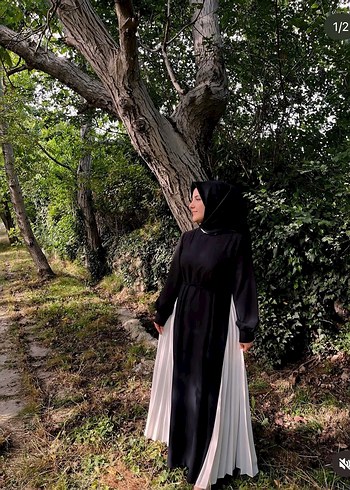 40 Beden siyah Renk Uzun Siyah Giyimli Pamuklu Gotik Elbise