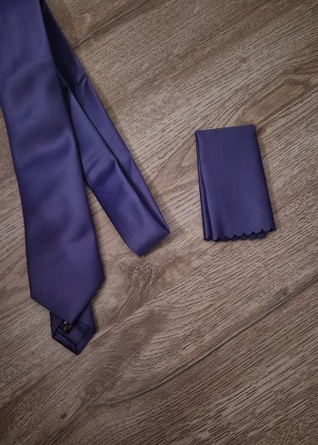 Düz Mor Erkek Kravat - Görsel 2