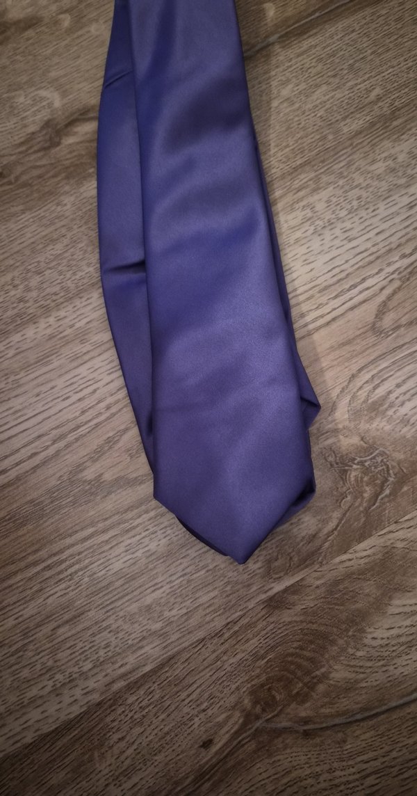 Düz Mor Erkek Kravat - Görsel 3