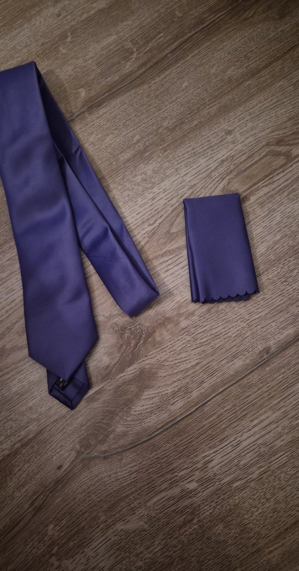 Düz Mor Erkek Kravat - Görsel 2