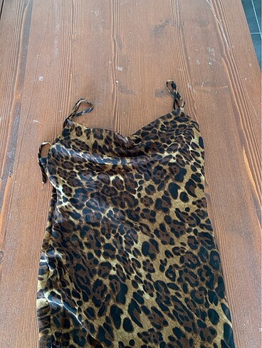 Leopar Transparan Elbise - Görsel 2