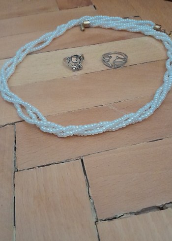 Beyaz Boncuklu Mini Bohem Kolye - Görsel 2