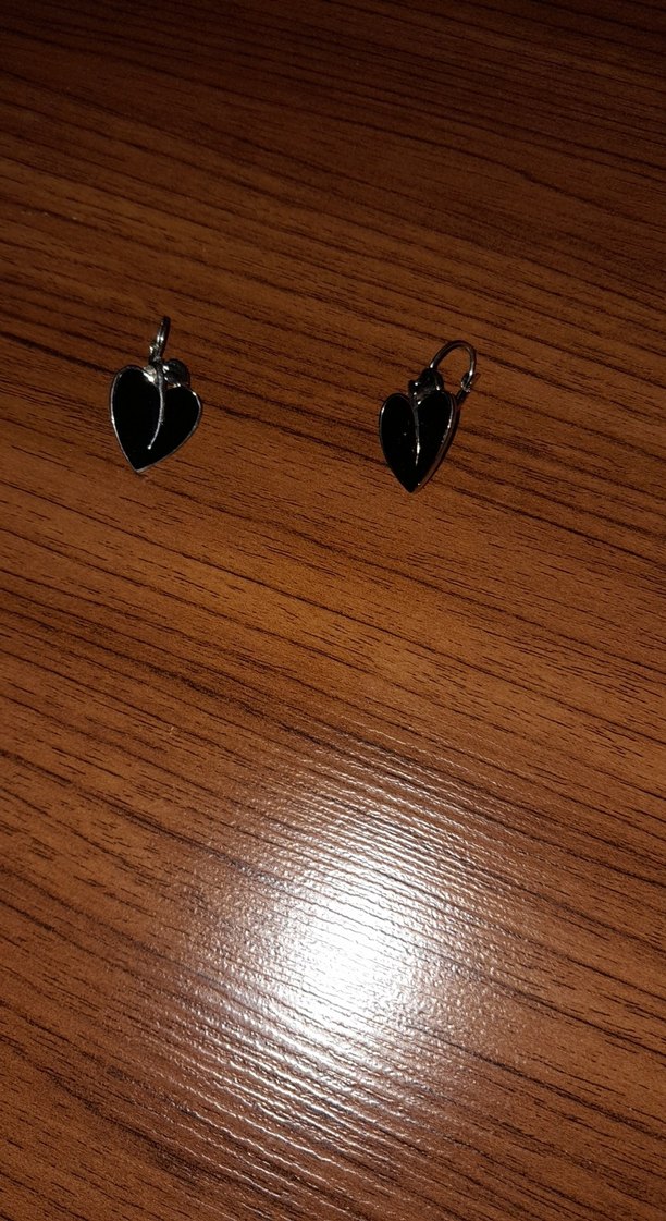 Parlak Siyah Gotik Midi Küpe - Görsel 2