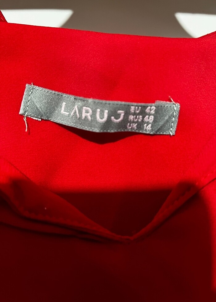 KırmıI şifon elbise - Görsel 3