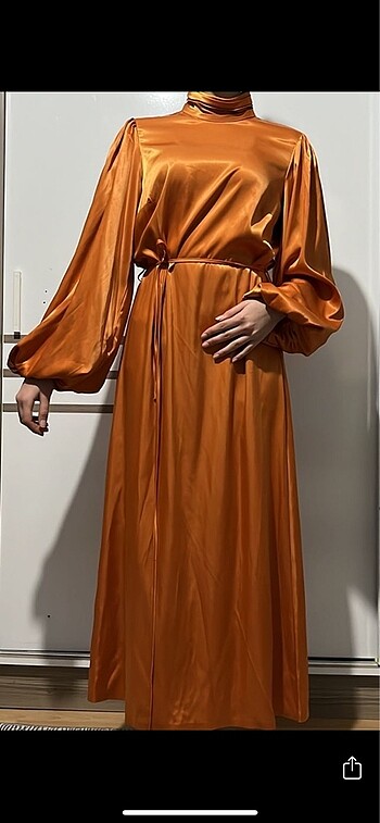 manuka turuncu zaten elbise - Görsel 5