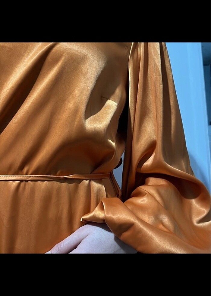 manuka turuncu zaten elbise - Görsel 2