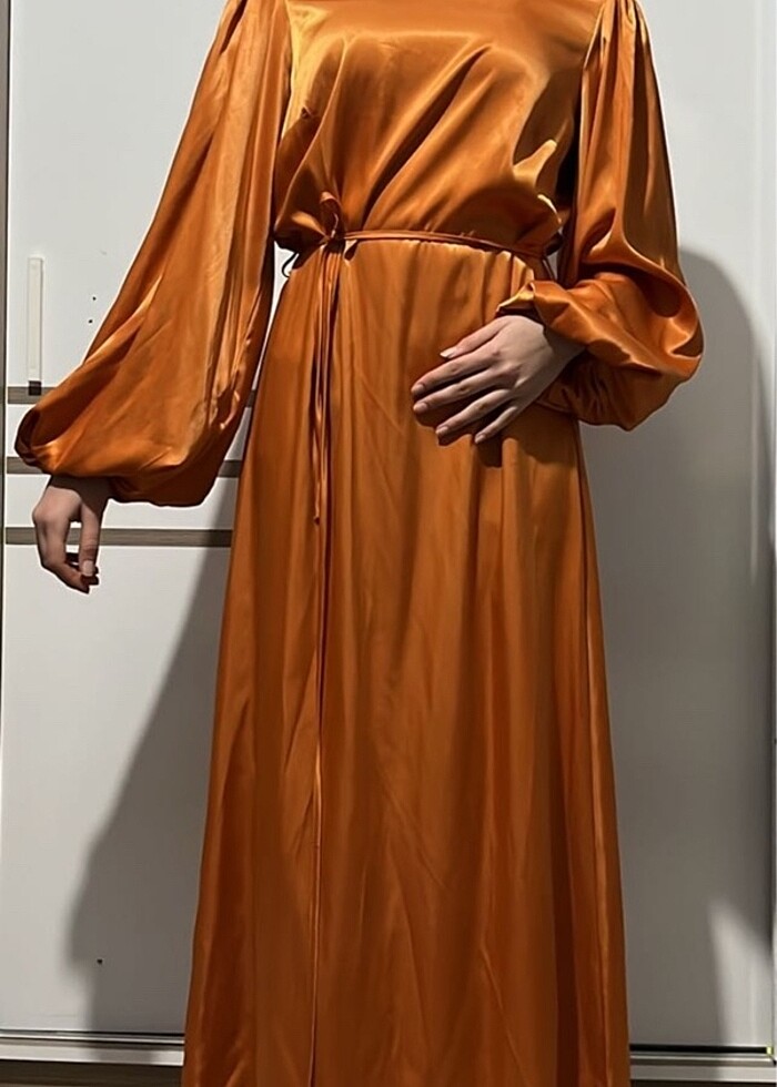 manuka turuncu zaten elbise - Görsel 3