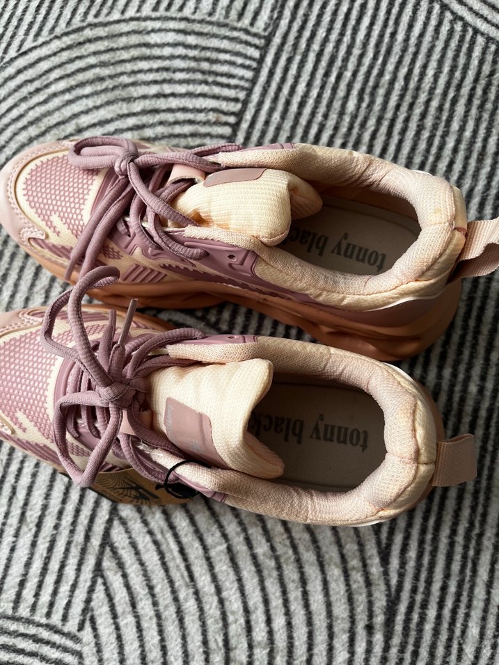 Pembe Bağcıklı Platform Topuk Spor Ayakkabı - Görsel 3