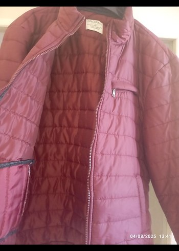 Bordo Fermuarlı Erkek Mont - Görsel 2