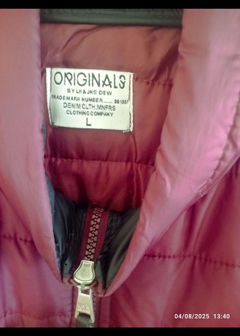 Bordo Fermuarlı Erkek Mont - Görsel 3