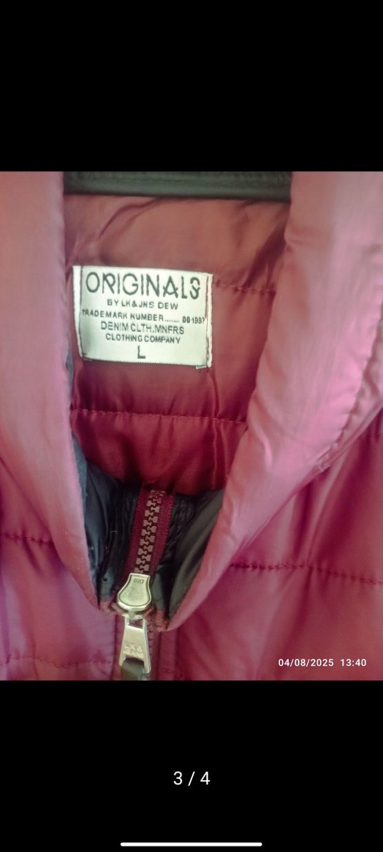 Bordo Fermuarlı Erkek Mont - Görsel 3