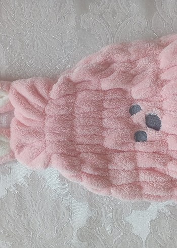 Nakışlı Pembe Kız Çocuk Banyo beresi - Görsel 2